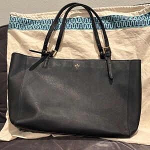 Tory Burch Black Saffiano Leather Tote